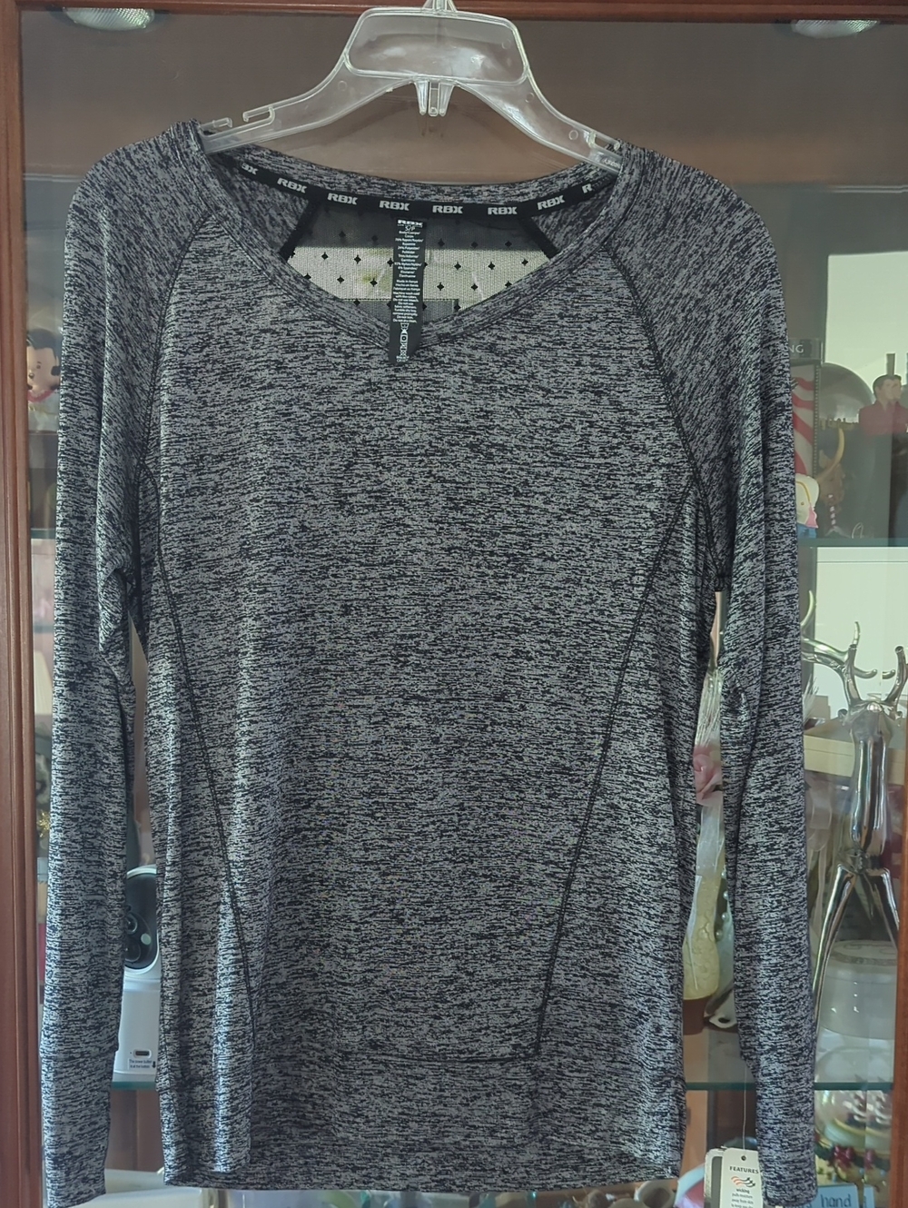 RBX Women's Long Sleeve Heathered Black Athletic Tee